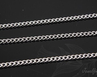 A053-1m, Rhodium Plated E-Coat 135SF Chain, Layered Necklace, Thin Chain, Wholesale Necklace, Necklace Making Supplies, Nickel Free
