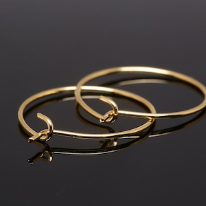 B143-5 pares-Pendientes de aro redondos chapados en oro de 15 mm-Componente del pendiente-Ni gratis