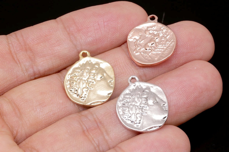 H499-2pcs-Gold Plated-21*17mm Double Sided Vintage Pendant-Medallion Necklace Charm