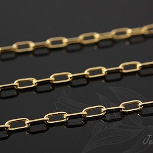 A052-1M, 16K Real Gold Plated B245SB 4DC Chain, Layerd Necklace, Cable Chain, Necklace Making Supplies, Nickel Free