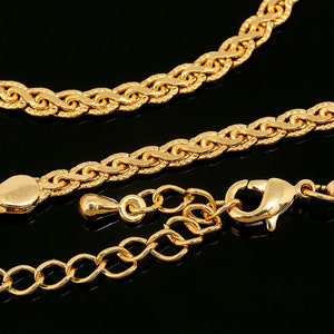HS 06LH Chain Necklace,41cm+Extender 5cm Gold Plated E-coat Anti Tarnish Unique Handmade Necklace [R074-1 pc]