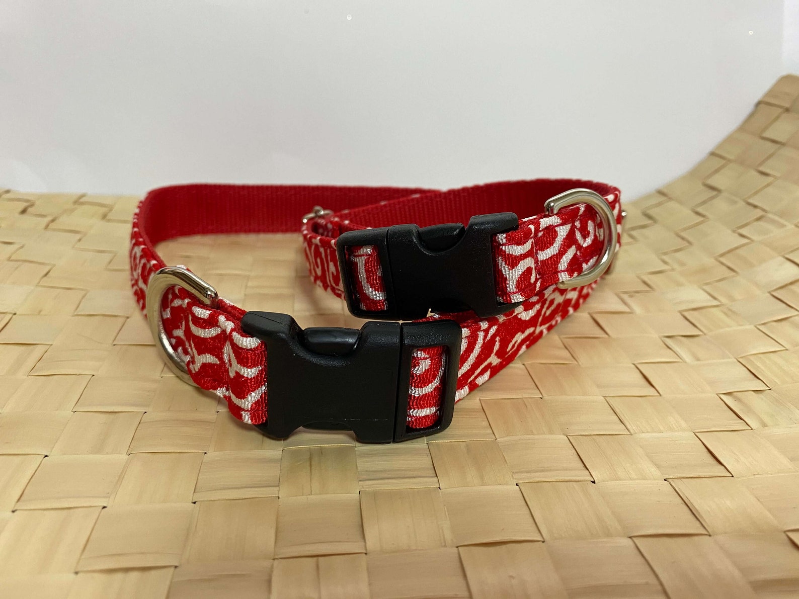 Shiba Inu KARAKUSA Dog Collar Red Etsy