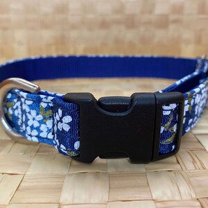 Japanese Elegance: Maihime Series Dog Collar in Navy-blue - Inspired by Tradition