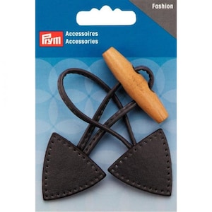 May include: Black leather toggle closures with a wooden toggle and a black cord. Accessories, Fashion.