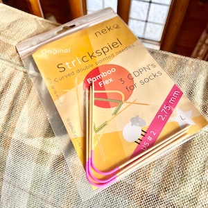 Neko Bamboo Flex L curved double pointed sock needles 10cm