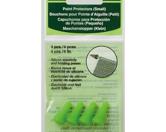 Clover 4 pcs petits protège-pointes et bouchon pour aiguilles à tricoter 2-4,5 mm / US 0-7 vert