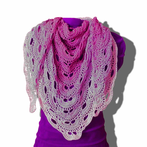 Virus shawl crochet pattern PDF & beginner videos