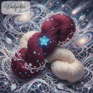 Woolpedia Starlight Lace 100g sequin yarn skein silk & linen