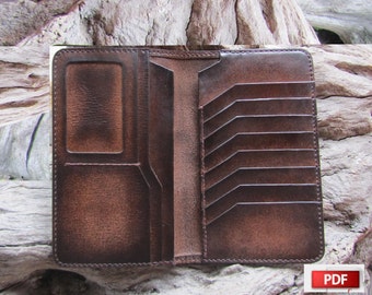 PDF Business Wallet- Template - Leather Clutch Wallet - Long Wallet - Craft - Pattern