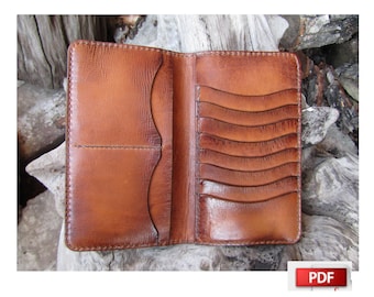 leather long wallet pattern- leather clutch pattern- long wallet template- card wallet pattern -leather pattern -leather wallet template