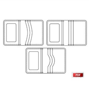 Plantilla de billetera simple - billetera para tarjetas en formato PDF - billetera pequeña para tarjetas en formato PDF - patrón de tarjetero minimalista - billetera delgada - patrón de billetera simple de cuero