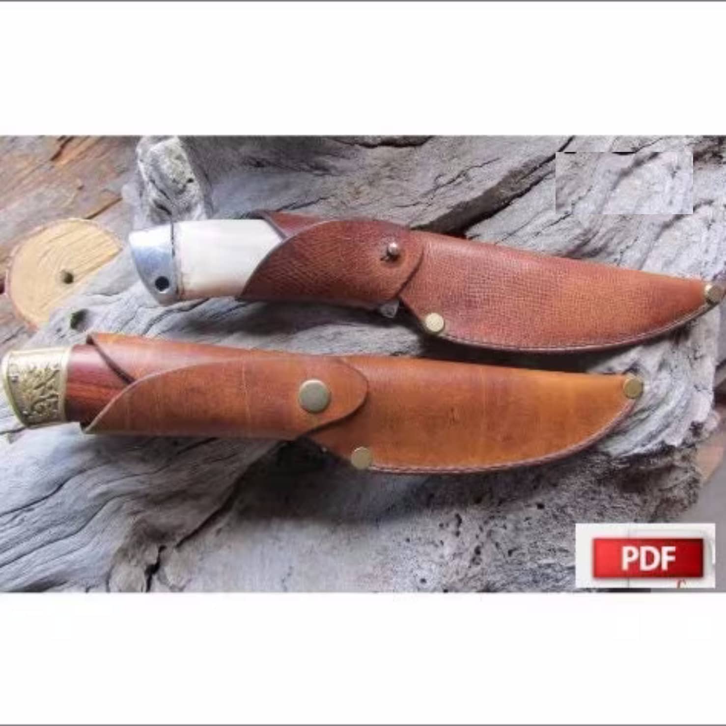 Old Style Cleaver Knife with Belt-Loop eco-Leather Sheath
