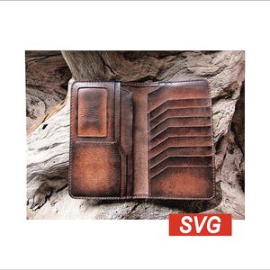 SVG Business Wallet- Template - Leather Clutch Wallet - Long Wallet - Craft - Pattern
