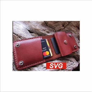 Carteira minimalista de couro para cartões em SVG – Modelo para fazer você mesmo