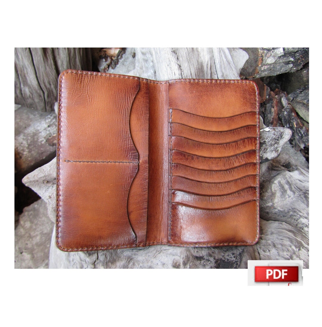 Leather Long Wallet Pattern- Leather Clutch Pattern- Long Wallet ...