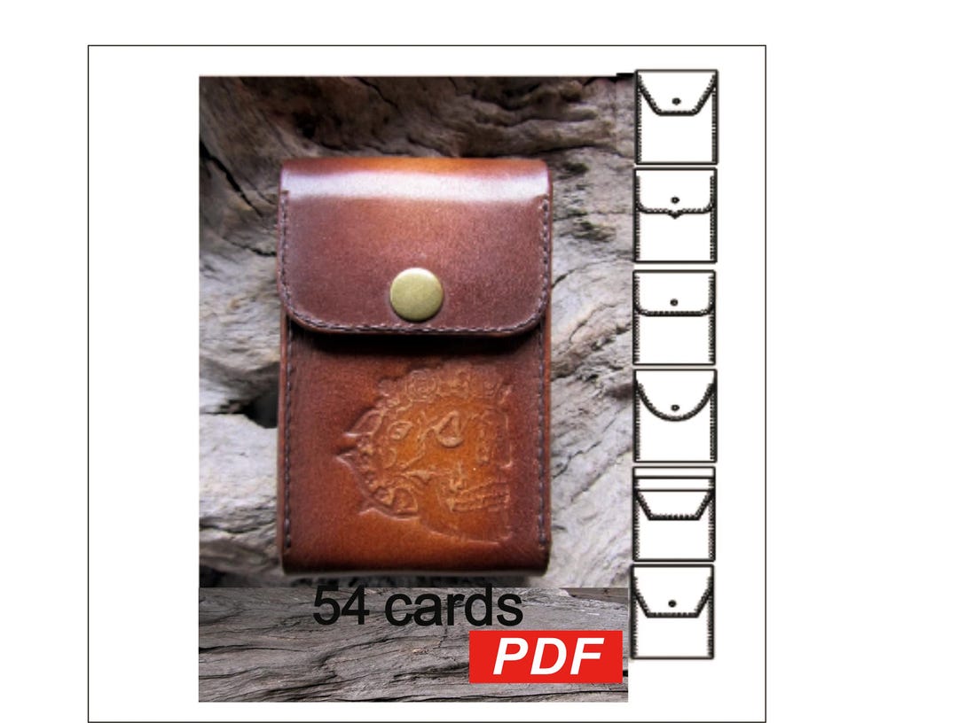 PDF Card Deck Case Template - Leather Playing Card Case - Pattern Poker ...