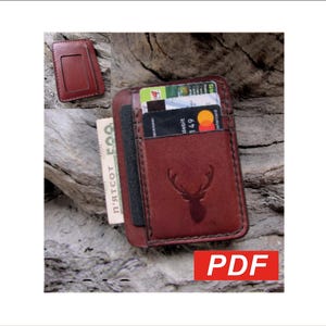 Patrón de tarjetero - Patrón de billetera PDF - Patrón de tarjetero de cuero PDF - Patrón de tarjetero minimalista PDF - Tarjetero de cuero PDF