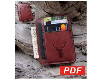 Card Holder pattern -Wallet Pattern PDF -Leather Card Holder PDF Pattern -Minimalist Card Holder PDF -business card holder leather pdf