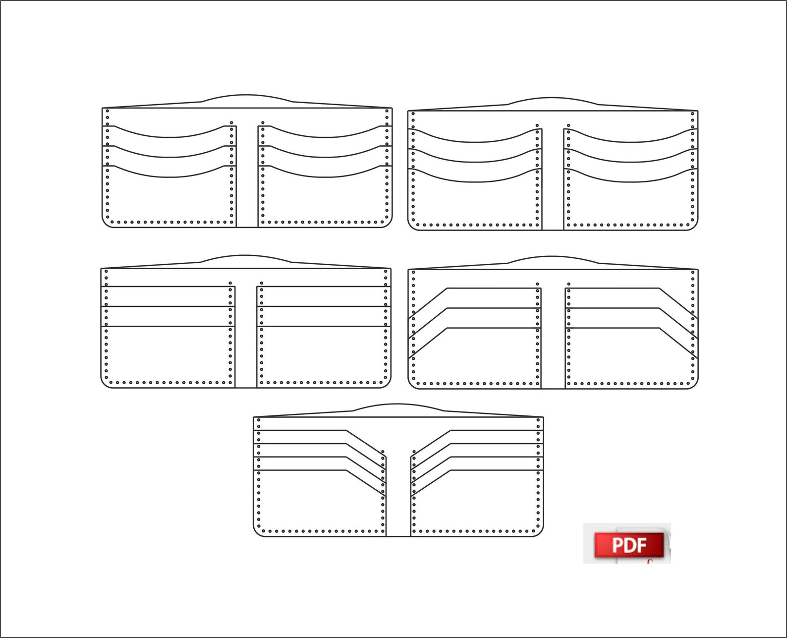 Leather Slim Wallet Pdf small Card Wallet Pattern leather Etsy