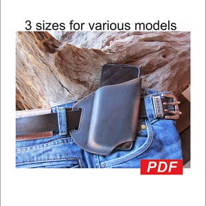 Leather Phone Belt Case Pattern - Leather Waist Belt Phone case PDF Template - Phone Bag Holster PDF - Belt Loop Cellphone case Bag pdf