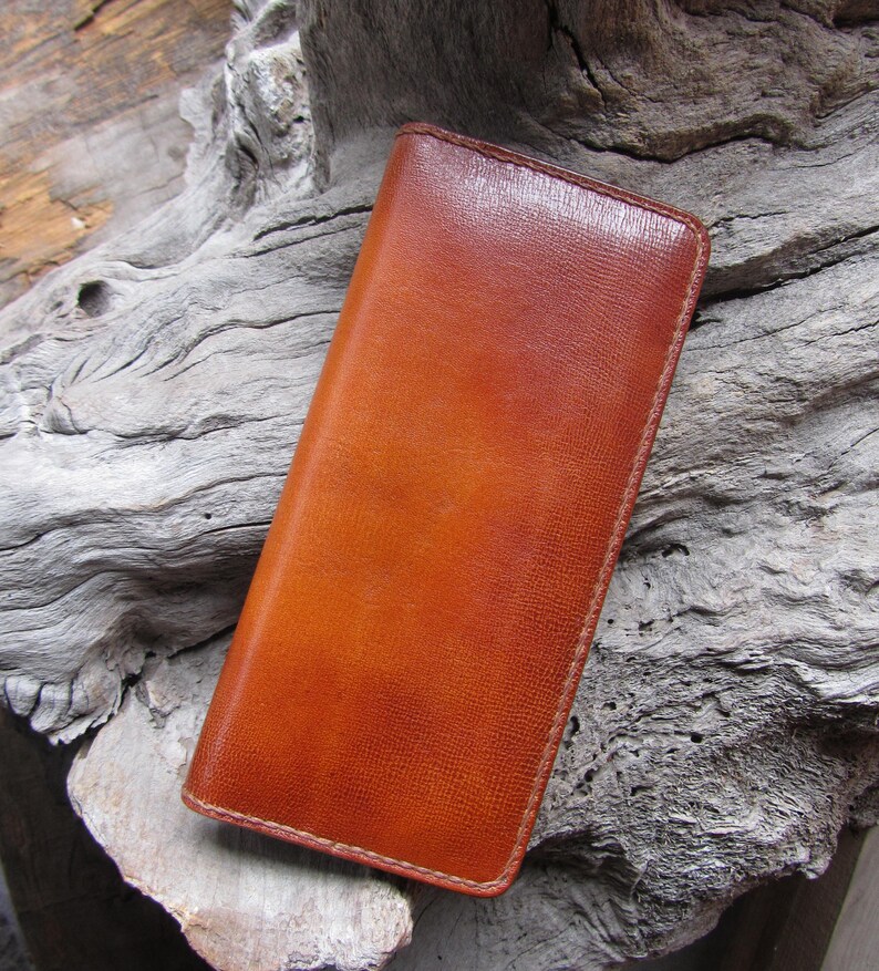 Leather wallet long for men's.Vertical Bifold Wallet. Mens Etsy