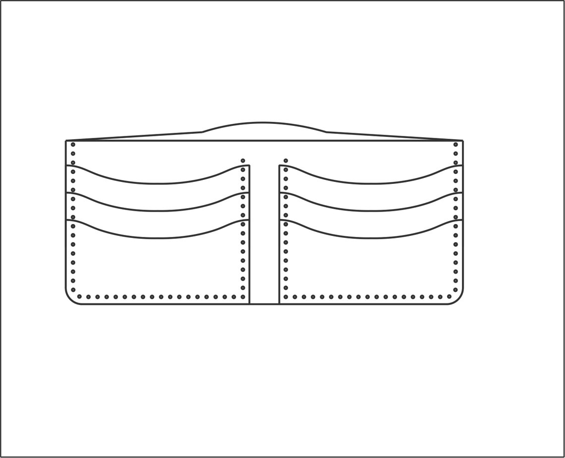 Leather Slim Wallet Pdf small Card Wallet Pattern leather Etsy