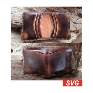 SVG-mall för läderplånbok med bifoldmönster – minimalistiskt korthållarmönster