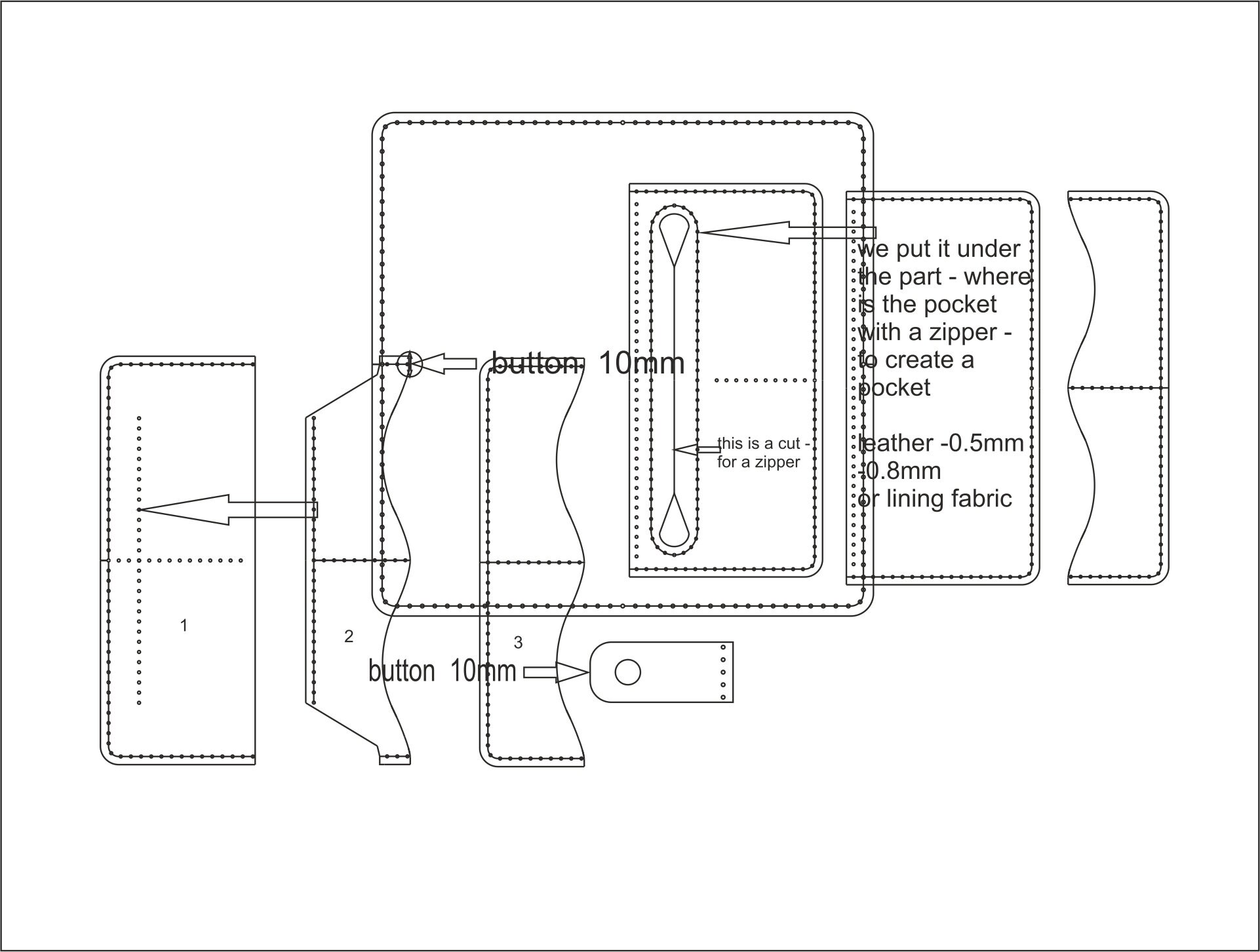 Long Wallet PDF Patternwallet Clutch Patternbusiness Wallet Etsy