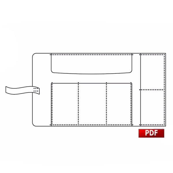 PDF Rolle-Mäppchen-Muster-Etui für Pinsel-Geschenk für den Künstler-Vorlage-Muster