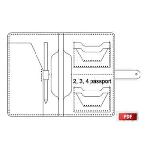 Patrón de billetera familiar para pasaporte DIY - Plantilla de billetera para pasaporte en PDF - Patrón de billetera familiar para pasaporte - Patrón de billetera para pasaporte