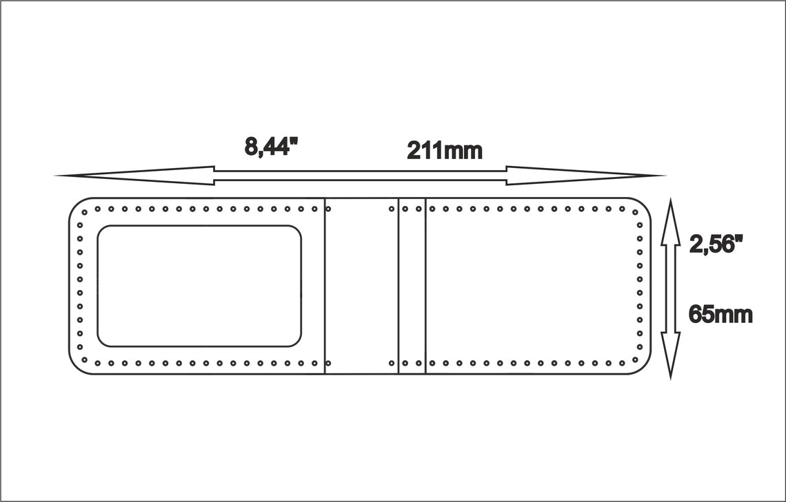 Card Wallet Template With Id Box-simple Wallet Pdf-wallet - Etsy