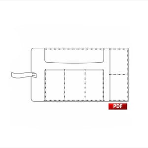 Modello PDF per astuccio arrotolato - Modello per portapennelli e organizer - Design stampabile per astuccio arrotolato - Modello fai da te per portapennelli