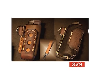 Leather lighter case SVG pattern