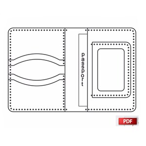 modelo de capa para passaporte - modelo de carteira para passaporte - capa para passaporte em PDF - modelo de carteira simples - modelo de porta-cartão minimalista - carteira simples em PDF