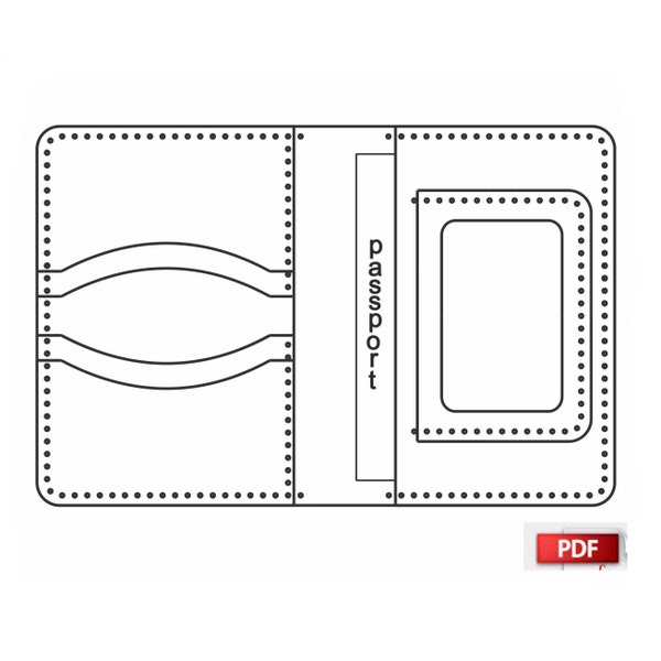 passport case pattern-passport wallet template-passport cover pdf -simple wallet template -minimalist card holder template-simple wallet pdf