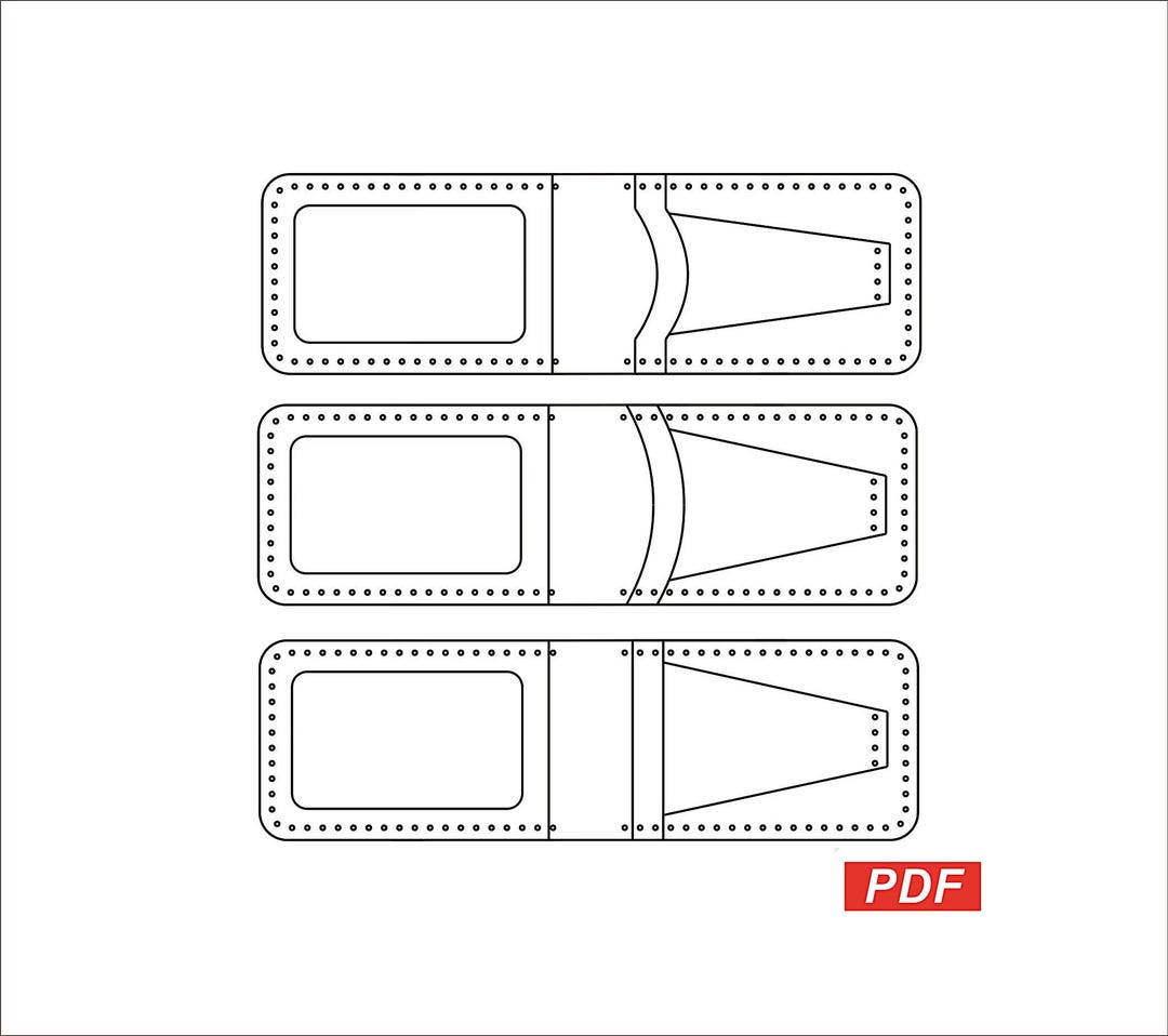 Leather Wallet Template PDF, DIY Pattern, Card Holder, Instant Download ...