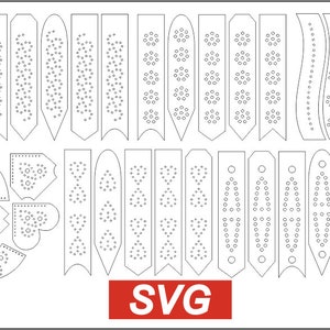 SVG leather bookmark pattern for reader -leather bookmark template for books SVG- mini corner marker for pages - svg bookmark set