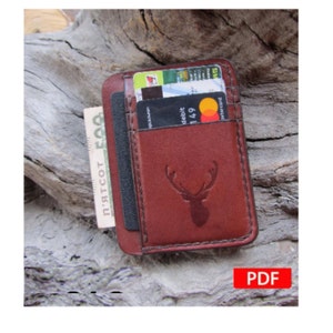Modello porta carte - Modello portafoglio PDF - Modello porta carte in pelle PDF - Modello porta carte minimalista PDF - Porta biglietti da visita in pelle PDF