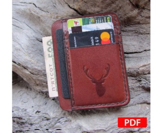 Card Holder pattern -Wallet Pattern PDF -Leather Card Holder PDF Pattern -Minimalist Card Holder PDF -business card holder leather pdf
