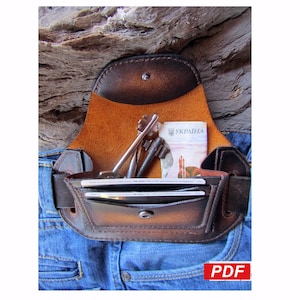 Leather Belt Wallet Pattern, Card Holder Template (PDF Pattern)