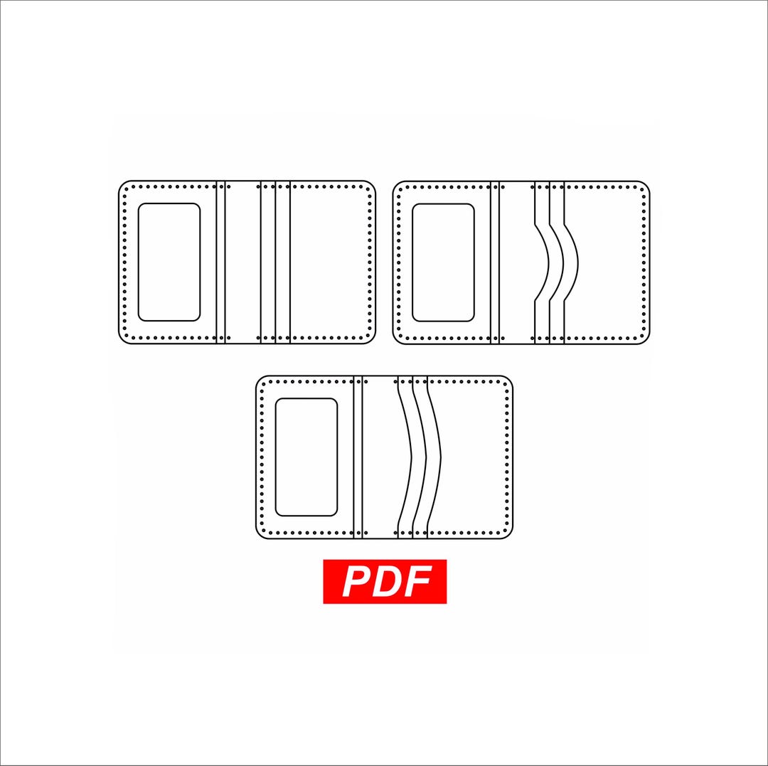 Leather Wallet Template PDF, Card Holder Sewing Pattern, DIY ...