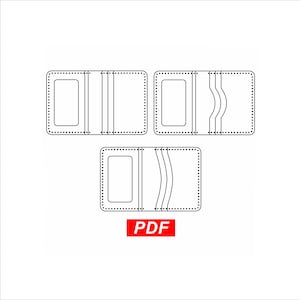 Leather Wallet Template PDF, Card Holder Sewing Pattern, DIY Leathercraft Project