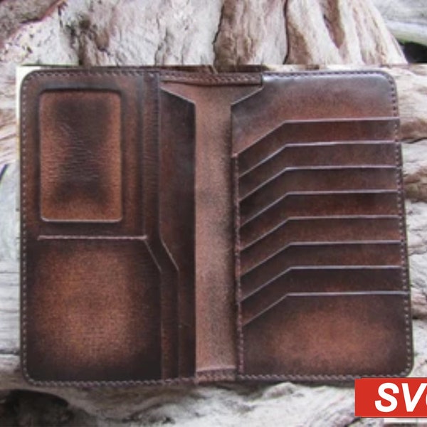 SVG Business Wallet- Template - Leather Clutch Wallet - Long Wallet - Craft - Pattern