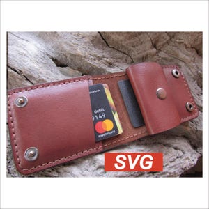 Cartera delgada svg-patrón de cartera simple-plantilla de cartera pequeña de cuero-cartera de cuero SVG-Patrón de tarjetero de cuero-Patrón de cartera minimalista
