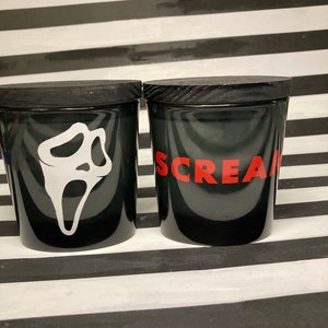 Scream 6oz handmade candle scented in sweet fall carnival/caramel corn Spooky Haunted Scary Movie Horror Halloween