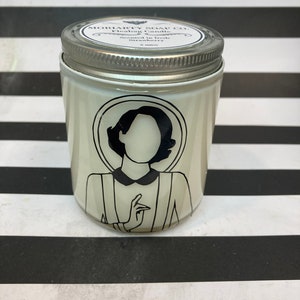 Fleabag Saint 8 oz hand poured candle scented in fresh strawberry