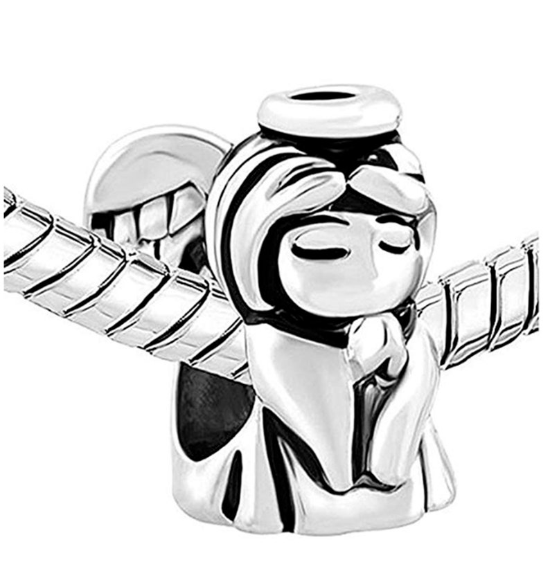 Guardian Angel Charm Religious Silver Plated Charm Carefully Etsy