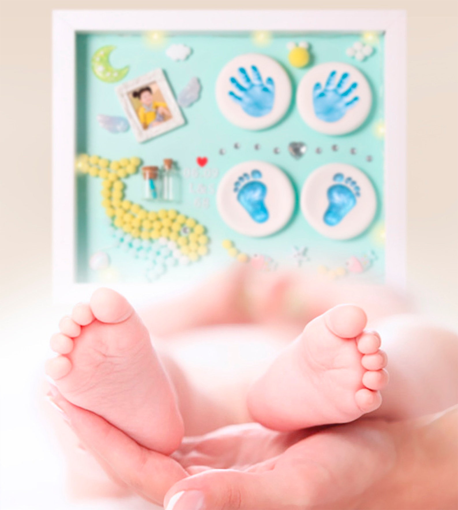 DIY Baby Handprint & Footprint Picture Frame Newborn DIY Kit Etsy