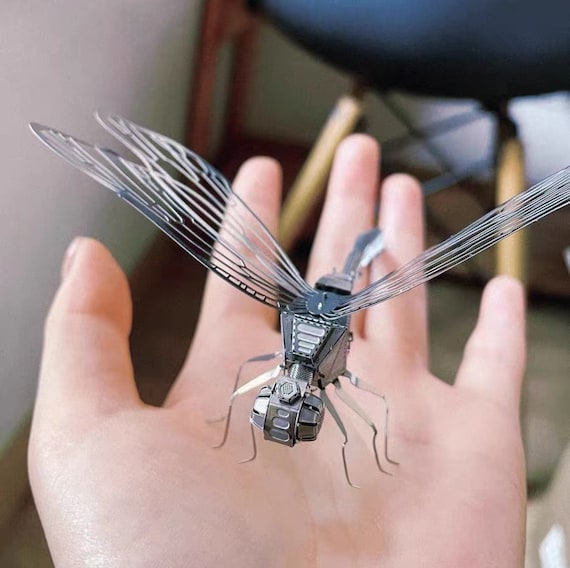 DIY Stainless Steel Dragonfly 3D Metal Puzzle: Spatial Model Kit