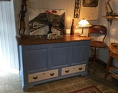 Antique 18th Century Oak Coffer Mule Chest